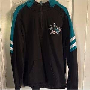 NHL Black and Teal Zip-Up Hoodie
